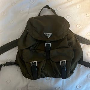 Authentic PRADA bag mini backpack dark green